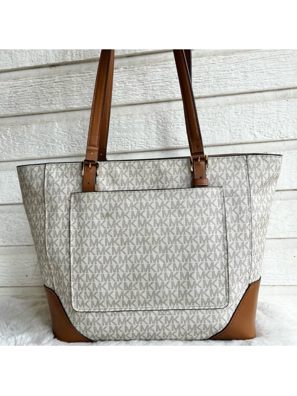 MICHAEL KORS Signature Raven Selma Voyager Laptop Shoulder Bag Tote - Picture 6 of 11